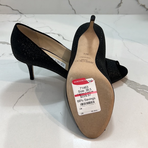 Jimmy Choo black shimmer kitten heels - Picture 3 of 6